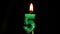 Countdown of candles on a black backgraund