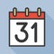 Countdown, number and calendar icon, outline icon with long shad