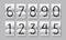 Countdown numbers. Flip clock counter, time elements for digital scoreboard and analog timer. Vector countdown remaining