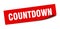 countdown sticker. square isolated label sign. peeler