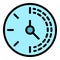 Countdown stopwatch icon color outline vector