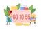 Countdown to Black friday flat concept vector illustration