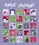 Countdown to Christmas advent calendar with cute Christmas stamp