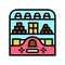 counter candy shop color icon vector illustration