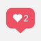 Counter, follower notification symbol. Buton for social media