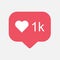 Counter, follower notification symbol instagram. Buton for social media
