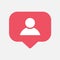 Counter,friend request quantity follower notification symbol instagram. Buton for social media