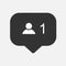 Counter,friend request quantity follower notification symbol instagram. Buton for social media