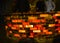 Counter wall built with colorful salt tiles in Khewra salt mine