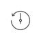 Counterclockwise rotation arrow outline icon