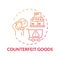 Counterfeit goods concept icon