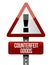 Counterfeit goods road sign illustration