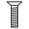 Countersunk head bolt icon, outline style