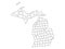 Counties Map of US State of Michigan