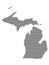 Counties Map of US State of Michigan