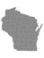 Counties Map of US State of Wisconsin