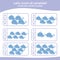 Counting all narwhals game for Preschool Children. Educational printable math worksheet. Additional math game for kids.