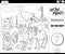 Counting cartoon animals educational game coloring page