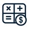 Counting cash icon. Mathematical formula symbols and dollar sign