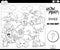 Counting dogs educational task for kids coloring book page