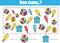 Counting educational children game, kids activity. How many objects task