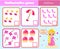 Counting educational children game, math kids activity. How many objects. Addition for girls with cute princess