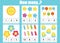 Counting educational children game. Mathematics activity for kids and toddlers. How many objects. Study math, numbers, addition