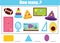 Counting educational children game. mathematics kids activity sheet. How many objects. study geometric shapes early education