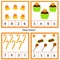 Counting educational children game. Study math, numbers, addition. Halloween theme kids mathematics activity