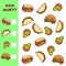 Counting educational game for children. Vector mathematical activity with food illustrations