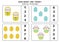 Counting game with Easter eggs and sheep. Educational worksheet.