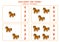 Counting game with farm horses. Math worksheet.