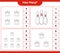 Counting game, how many Bowling Pin. Educational children game, printable worksheet, vector illustration