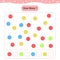 Counting game, how many color. Educational children game.