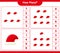 Counting game, how many Santa Hats. Educational children game, printable worksheet