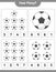Counting game, how many Soccer Ball. Educational children game, printable worksheet, vector illustration