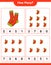 Counting game, how many Socks. Educational children game, printable worksheet, vector illustration