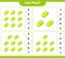 Counting game, how many Tennis Ball. Educational children game, printable worksheet, vector illustration