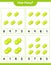 Counting game, how many Tennis Ball. Educational children game, printable worksheet, vector illustration