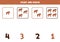 Counting game for kids. Count all warthogs and match with numbers. Worksheet for children