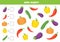 Counting game for kids. How many vegetables are there. Set of cute cartoon vegetables