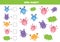Counting game with many colorful monsters. Printable worksheet