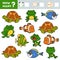 Counting Game for Preschool Children. Educational a mathematical game. Count how many animals and write the result