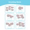 Counting game for Preschool Children. Educational printable math worksheet. Additional puzzles for kids. Vector illustration in ca