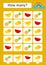 Counting game for preschool children. The study of mathematics. How many fruits in the picture.Banana, pineapple, watermelon,