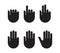 Counting hand signs black silhouette set icons