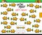 Counting left and right picture of fish educational game