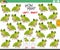 Counting left and right pictures of cartoon tree frog animal