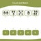 Counting and matching game dinosaur eggs worksheet