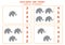 Counting math game with cute cartoon elephants